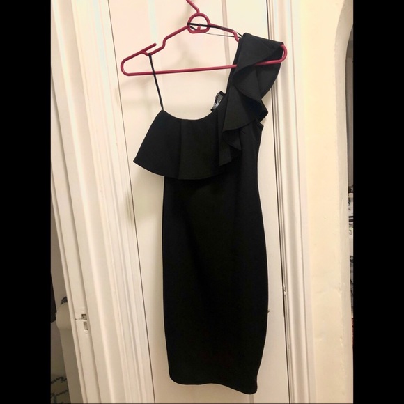 Lulu’s Black One Shoulder Ruffle Dress - Picture 5 of 5